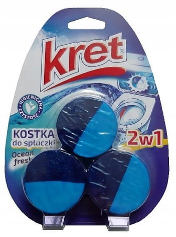 Kostka do spłuczki Kret 3x40g  /ocean fresh/2w1