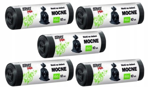 Zestaw Worki na śmieci 160L a'10 Fixi LDPE mocne x5