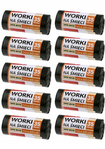 Zestaw Worki na śmieci  35L a'15 TOP /gruba folia x10