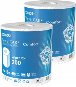 Zestaw Ręcznik papier.czyściwo Velvet 200 celuloza 200m a'1szt. x2