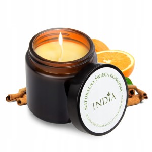 INDIA Świeca naturalna konopna 90g 25h