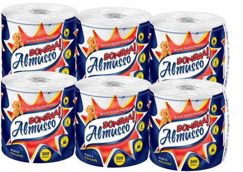 Zestaw Ręcznik papier.Almusso Bombaa! 2w a'1szt. x6