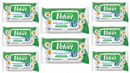 Zestaw Papier toaletowy nawilżany Velvet a'42 x8