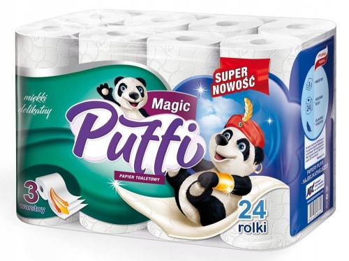 Puffi Magic papier toaletowy 24 rolki 3 warstwy