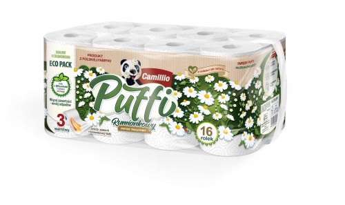 Papier toalet. Puffi Camillio 3w a'16szt. /rumiankowy