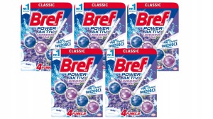 Zestaw Kostka do WC koszyczek Bref Power activ 50g (kulki) /lavender x5