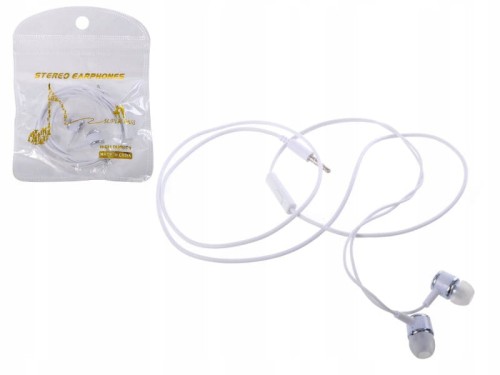 Słuchawki douszne przewodowe białe/ folia /5176