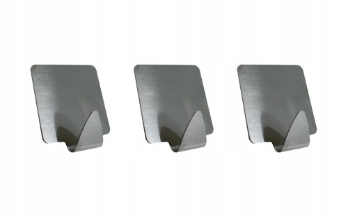 Wieszak samoprzylepny zestaw 3szt. /stal nierdzewna /kwadrat /2399