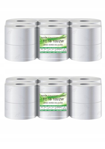 Zestaw Papier toalet. Jumbo Fi18 celuloza a'12szt 2W/100m x2